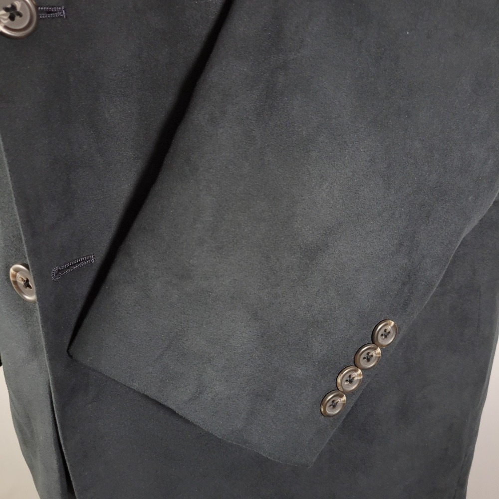 Chaps Men's Sport Coat Blazer Two Button Suede Polyester Grayish Black Size 44R - Picture 9 of 13